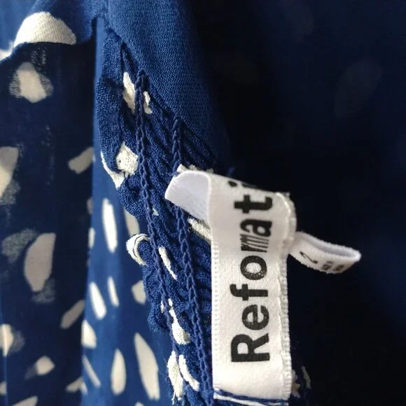 Reformation Blue and White Polka Dot Dress - Picture 4 of 4